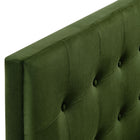 Modway - Emily Velours de performance résistant aux taches Tête de lit Queen size, Vert mousse-7