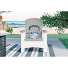 Suncast - Chaise Adirondack avec rangement - Gris colombe/Cube de glace-Résistant aux rayons UV.