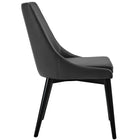 Modway - Viscount Cuir végane Chaise à manger - Noir-Rembourrage en mousse dense