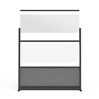 Luxor - Mur modulaire 53 x 48 - Cadre noir large, fenêtre givrée, PET gris frais-Améliore la diffusion de la lumière tout en réduisant les distractions