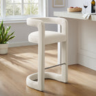 Modway - Winslow Performance Velvet Tabouret de bar - Alabaste-Rembourrage résistant aux taches