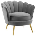 Modway - Admire Bord festonné Performance Velvet Fauteuil d’accent - Gris-Rembourrage en velours polyester Performance