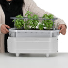 Permasteel - Jardinière à arrosage automatique avec supports de fixation - blanc-Bouchon de drainage