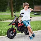 Qaba - Moto électrique pour enfants sous licence Aprilia 12V à batterie - rouge-Les petites roues amovibles stabilisent les phases d'apprentissage pour les jeunes conducteurs 