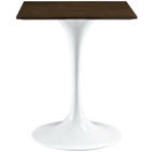 Modway - Lippa 24 po Carré Bois Table à manger, Noyer-Plateau en bois et socle métallique