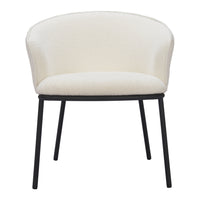 Zuo - Essen Chaise de salle à manger - Ivoire-Soutien confortable des accoudoirs