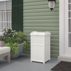 Suncast - Cache-poubelle tressé - Blanc-Construction en résine durable avec panneau inférieur solide.