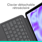 Étui-clavier Logitech Combo Touch pour iPad Pro 13" (M4 et M5) 2024 - Graphite - Anglais-Support flexible, clavier amovible: trouvez l'angle idéal pour accomplir vos tâches grâce au support ultra-flexible, détachez le clavier pour dessiner, regarder des vidéos ou lire en toute liberté 