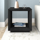 Hudson&Canal - Table d'appoint rectangulaire Evie  56 cm de largeur - grain noir-Nettoyer avec un chiffon doux et sec, sans produits chimiques agressifs ni produits de nettoyage abrasifs