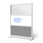 Luxor - Mur modulaire 53 x 70 - Cadre gris large, fenêtre givrée, tableau blanc, PET gris frais-Crée une intimité semi-permanente dans les espaces partagés