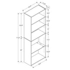 Monarch Specialties - 7470 72 po H Etagere - Blanc Avec 5 Tablettes-12 lbs chacun, charge uniformément réparti