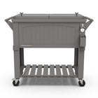Permasteel - Glacière de patio style mobilier 80 pintes avec séparateur - gris foncé-Le séparateur amovible permet cinq configurations différentes pour s’adapter à vos besoins.