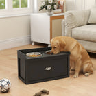 PawHut - Grandes gamelles surélevées pour chien avec rangement, support de gamelle surélevé - noir-Design surélevé pour aider à prévenir la fatigue du corps de votre animal 