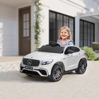 Aosom - voiture électrique pour enfants 12v, mercedes benz amg glc63s coupe - blanc-Boutons séparés pour le klaxon et la musique sur le volant, clairs et puissants 