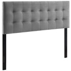 Modway - Lily Biscuit Touffé Performance Velvet Tête de lit Queen, Gris-Luxueuse tête de lit reine moderne