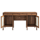 Modway - Capri Grains de bois de 58" Bureau - Noyer-Assemblée requise