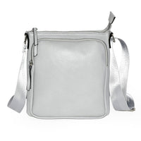 Nicci - Sac à bandoulière pour femme avec poche avant zippée - Gris clair-Entrée zippée sur le dessus