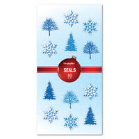 Geographics - Pins et Flocons de Neige Sceaux - 1,25 po - 40 Pqt-Sceaux de Noël pour l'artisanat, la correspondance, les cartes et plus