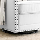 Modway - Ashton Tissu rembourré Chaise pivotante - Blanc-Moulures classiques à tête de clous