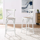 Modway - Gear Tabouret de comptoir - Blanc-Capsules de pied non marquées