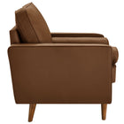 Modway - Valour Touffe Cuir végane Fauteuil d’accent - Brown-Deux coussins renforcés