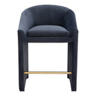 Zuo - Emas Tabouret de comptoir - Midnight Gris-Tissu en velours doux et lisse