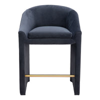 Zuo - Emas Tabouret de comptoir - Midnight Gris-Tissu en velours doux et lisse