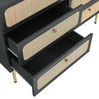 Modway - Chaucer Compact à 6 tiroirs Commode, Noir-Stratifié à grain de bois