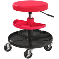 HOMCOM - Tabouret roulant de mécanicien-Cadre en acier robuste supportant jusqu'à 300 lb (135 kg), garantit la durabilité 
