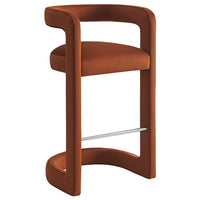 Modway - Winslow Performance Velvet Tabouret de bar - Rouille-Conception du dos du canon