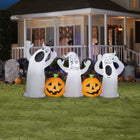 GEMMY - Scène gonflable d'Halloween avec citrouille et fantôme - 152 cm x 274 cm-Se gonfle automatiquement en quelques secondes