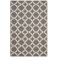 Modway - Cerelia Treillis marocains intérieurs et extérieurs Tapis de 5 pi l x 8 pi L - Gris et beige-Tapis à treillis marocain