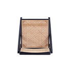 Manhattan Comfort - Lot de 4 chaises pliantes de salle à manger Pullman 46 cm style industriel chic, noir et cannage naturel-Garantie limitée du fabricant de 30 jours