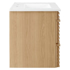 Modway - Render Fixation murale de 30" Vanette de salle de bain - Oak White-Tiroirs à extension complète