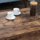 HOMCOM - Table basse relevable avec compartiment de rangement caché - brun rustique-Couleur : brun rustique, noir