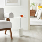 Modway - Lyric Manche Table d’appoint - Blanc blanc-Sommet de haut cylindre de 8 pouces