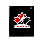 Hilroy - Cahier Hockey Canada à une feuille – 10 ½ po H x 8 ⅝ po l – Noir-Couverture rigide résistante 
