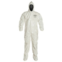 Dupont – Combinaison de protection personnelle Tychem SL Capuchon/Botte coutures liées, 2XG, 3/paquet (SL122B-2XL)-Couleur : Blanc