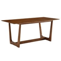 Modway - Solara Rectangle de 71 po Bois Table à manger, Noyer-Table à manger en caoutchouc de 71"