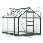 Outsunny - Serre de 6 pi x 10 pi pour extérieur avec gouttière et fenêtre de toit-Une structure en aluminium résistante à l'eau  
