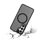 TUFF8 - Samsung Galaxy S25 - Étui Glideguard certifié Qi2 - Smokenoir-Protection de l'écran et de l'appareil photo : Conçu avec un rebord surélevé pour l'objectif et le cadre de l'écran afin de protéger l'appareil photo, le flash et l'écran contre les rayures lorsqu'ils sont placés face vers le bas