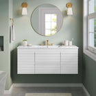 Modway - Render Fixation murale de 48" Vanette de salle de bain - Blanc blanc-MDF et panneau de particules