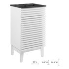 Modway - Render 18" Vanette de salle de bain - Blanc Noir-Étagère de rangement réglable
