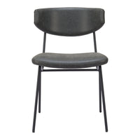 Zuo - Charon Chaise de salle à manger - Noir vintage - Ensemble de 2-Confort moelleux et rembourrage durable