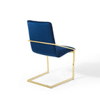Modway - Pitch Performance Velvet Fauteuil à manger - Marine d’or-Capacité de poids de la chaise : 330 lb.