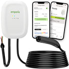 Emporia - Chargeur classique de niveau 2 48 A pour véhicules électriques avec câble de 7,3 m (24 pi) - NACS (TESLA) - Câblé - Blanc-Offre une vitesse de recharge jusqu à neuf fois plus rapide avec jusqu à 46 miles par heure en connexion câblée à 48A, beaucoup plus rapide que les prises murales standard pour une recharge efficace et fiable
