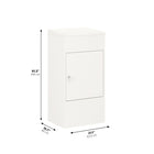 Ceha Canada - Boîte à colis grande taille - 21 po l x 16 po P x 41 po H - Blanc-PROTECTION ANTIVOL : Serrure à clé sécurisée, charnière interne, chicane antivol, vis renforcées et tiges hydrauliques garantissent la sécurité de vos colis contre le vol et les dommages