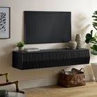 Modway - Vaughn 64 po Meuble TV mural, Noir-Conception des bandes de bois