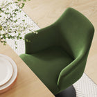 Modway - Lippa Salle à manger pivotante Performance Velvet Fauteuil - Vert mousse noire-Coussin de siège amovible