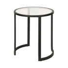 Hudson&Canal - Table d'appoint ron Mitera 20 po de largeur - Bronze noirci-Le plateau de table a une capacité de poids de 20 lb